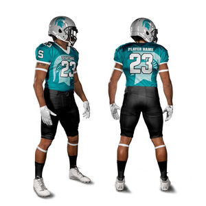 Maillot de football américain 100% polyester de haute qualité uniforme antibactérien respirant à séchage rapide avec ensemble de manches courtes - Product Image 2