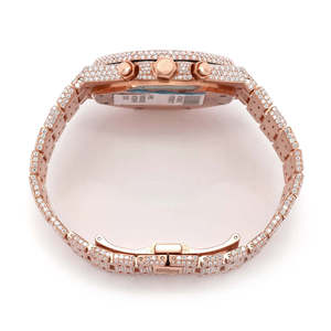 Montre en acier inoxydable avec mouvement à quartz, sertie de moissanite, style luxe urbain, directement de l'usine - Product Image 3