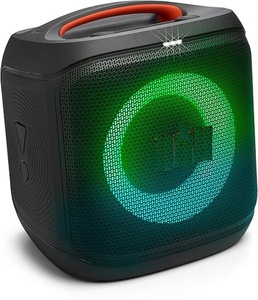 Portable <b>Bluetooth</b> <b>Speaker</b> <b>With</b> LED <b>Light</b> Show And Carrying Handle Black And Green Color - Product Image 2