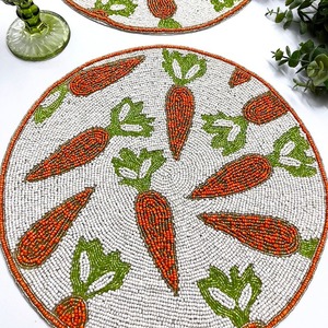 Axiom Home Accents - Manteles Individuales Modernos de Lujo, Ecológicos, de 12x12 Pulgadas, Altamente Duraderos, Hechos a Mano con Cuentas de Piedra, Bordados Únicos - Product Image 5