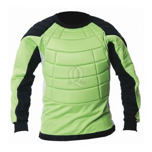 เสื้อกีฬาผู้รักษาประตูพื้นสีดำสีขาวระบายอากาศได้ดีบุโฟมตาข่ายป้องกันแขนยาว - Product Image 4