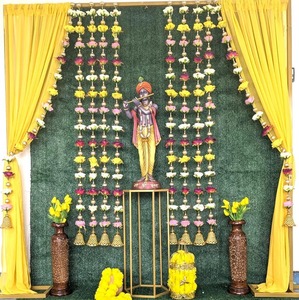 Guirnalda multicolor de 5 pies con cuentas de perlas Hermosa guirnalda de flores de imitación para decoración festiva y celebraciones - Product Image 3