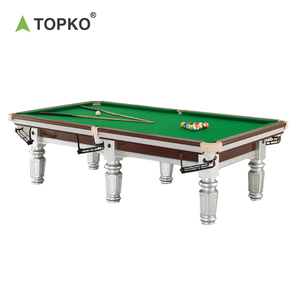 Tablero de fibra media de alta calidad TOPKO, mesa de billar doméstica para sala de juegos, mesa de billar de tela verde - Product Image 5