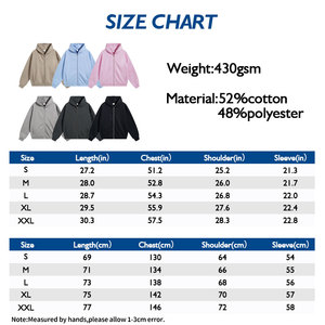 Sudaderas con capucha y cremallera completa para hombre de 430GSM de alta calidad con logotipo personalizado - Product Image 3
