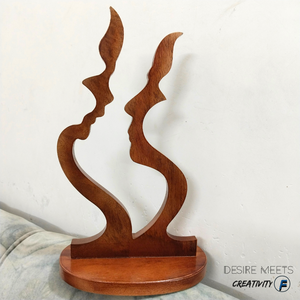 Escultura de madera de diseño moderno hecha a mano única, acentos decorativos para el hogar con madera hecha a mano con amor - Product Image 3