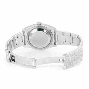 นาฬิกาบุรุษหินเต็มรูปแบบ Baguette สีฟ้าอ่อนนาฬิกาข้อมือควอตซ์ญี่ปุ่นโลโก้ที่กำหนดเองผู้ผลิต - Product Image 5