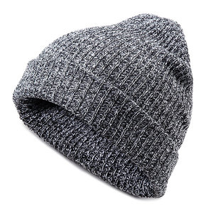 Ustom tricot à revers acrylique Slouchy Beanie Streetwear privé tissé étiquette Logo bonnets pêcheur crâne chapeaux casquette d'hiver - Product Image 1