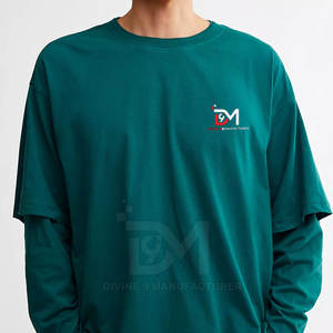 เสื้อยืดผ้าฝ้ายสองชั้นสำหรับผู้ชายขายดี - Product Image 5