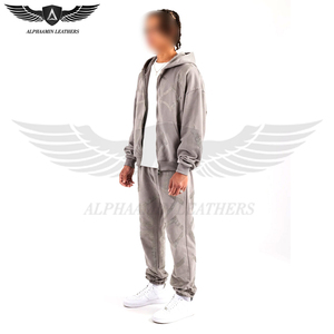 Nueva moda de moda cómoda y elegante Hip Hop de la más alta calidad respetuoso con el medio ambiente para adultos ropa exterior chándales de diamantes de imitación - Product Image 2