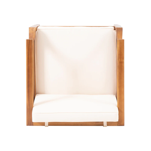 ฮันนาห์เก้าอี้คลับกลางแจ้งแบบมีเบาะสไตล์โมเดิร์นทำจากไม้เนื้อแข็ง (ชุด 2 ตัว) สีธรรมชาติ - Product Image 5