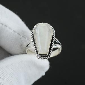 Bague classique bijoux pour femmes argent Boho Style bijoux 925 argent Sterling pierre de lune pierre précieuse à la main bague cadeau pour femme - Product Image 2