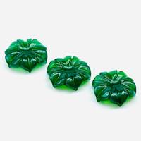 Pierre précieuse en onyx vert en forme de fleur, 17 mm, sculptée à la main, charme de fleur naturelle pour la fabrication de bijoux
