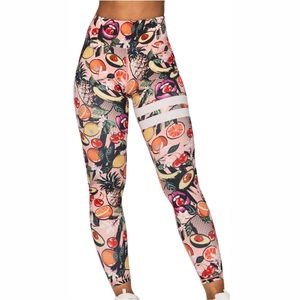 กางเกงโยคะของผู้หญิงเอวกลางระบายอากาศกางเกงเลกกิ้งผ้าถักสไตล์ลำลอง - Product Image 1