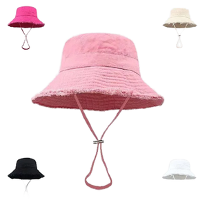 Unisex Custom 3D Embroidery Denim <b>Bucket</b> <b>Hat</b> Wide Brim Outdoor Sunshade Fisherman Striped Terry Mesh Velour Travel Casual - Product Image 4