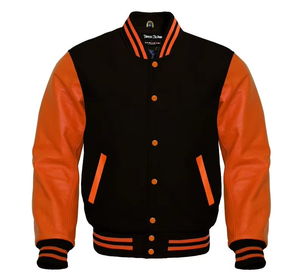 Chaqueta Varsity de Lona de Alta Calidad Personalizada para Hombre, Estilo Bomber, con Cuello Alto y Letras Bordadas - Product Image 3