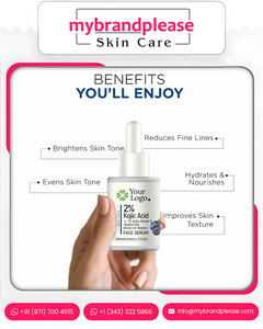 Marque personnalisée Marque privée Acide kojique Alpha Arbutine Niacinamide Sérum pour le visage Myrtille pour la fabrication en vrac du corps disponible - Product Image 5