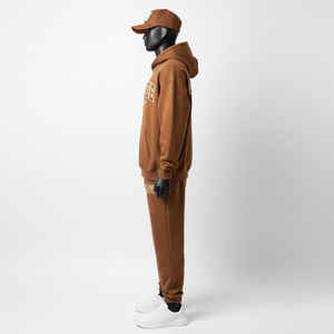 Survêtement décontracté unisexe d'hiver à capuche uni 100% coton à manches longues Ensemble de jogging 2 pièces Broderie Respirant - Product Image 2