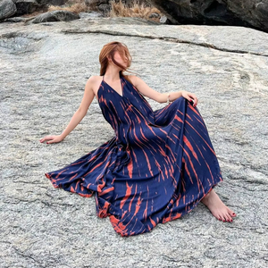 โรงงาน OEM ผ้าเรยอนทําแขนยาวพิมพ์สุภาพสตรีชุดแม็กซี่ยาวทําเองชุดระบายอากาศสําหรับผู้หญิง - Product Image 1