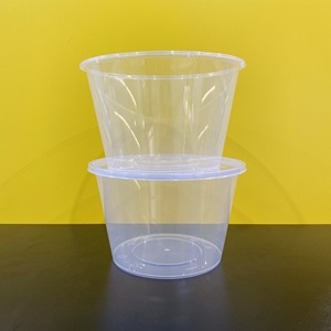 Producto popular impreso personalizado 2025 Precio bajo de fábrica 18/24oz Inyección Forma redonda PP Recipiente de comida de plástico con tapa para llevar - Product Image 1