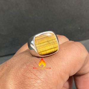 Anillo de Plata de Ley 925 para hombre, Natural piedra preciosa de ojo de tigre, joyería fina de lujo hecha a mano, corte ovalado para fiesta, venta al por mayor, lujo para hombre - Product Image 1