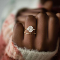 Vente en gros d'accessoires en vrac Bijoux pour femmes pour usage quotidien Bague en zircon mince plaqué or en argent S925