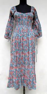 Exclusivamente diseñador Rayon Tie Dye Mujeres Bohemian Beach Wear High Side Slit Fit And Flare Maxi Floor Length Ropa Vestidos conjunto - Product Image 2