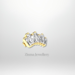 Boucles d'oreilles de luxe en diamant baguette pour lobe et cartilage 14K Gold Lab Grown Natural Diamonds IGI Certified Wholesale - Product Image 3