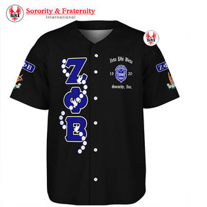 Maillots de baseball personnalisés Zeta Phi Beta, impression par sublimation du logo, bande, vêtements de sororité, baseball, softball, maillot de baseball brodé - Product Image 1