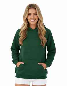 เสื้อฮู้ดสวมหัวสีทึบของผู้หญิงผ้าฝ้าย100% ระบายอากาศได้ดีพิมพ์โลโก้ได้ตามต้องการสำหรับฤดูใบไม้ร่วง - Product Image 4