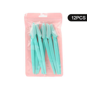 Lot de 12 rasoirs à sourcils et rasoirs faciaux multicolores pour femmes et hommes avec étui de protection - Product Image 3