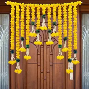Arigold bandhanwar-guirnalda de flores artificiales toran de colores amarillos, decoración de puerta para Diwali haldi y decoración de boda - Product Image 1