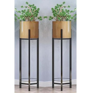 Pots de fleurs et jardinières élégants en fer noir faits à la main décoratifs de jardin d'intérieur en gros pour les décorations de mariage et d'événement - Product Image 1