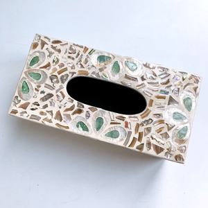 Lujosa caja de pañuelos con incrustaciones de nácar rectangular plegable - Product Image 1