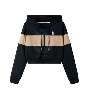 2032 nuevo estilo OEM ODM Casual logotipo personalizado impresión Crop Top Sudadera con capucha sudaderas de alta calidad mujeres Crop Top Sudadera con capucha - Product Image 2