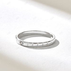 Banda DE BODA minimalista de diamante Natural genuino, anillo de compromiso de oro sólido Vintage, banda fina a juego para novia delicada para ella - Product Image 5