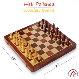 Juego de Ajedrez con Tablero de Madera 100% Hecho a Mano y Juego de Ajedrez de Tamaño Personalizado - Product Image 2