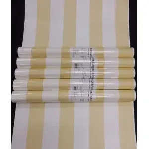 Warner Prepasted Gold White Stripe Wallpaper European Modern Style <b>PVC</b> Floral Geometric Fireproof Lot 5 Double <b>Rolls</b> (#TIN7251) - Product Image 1