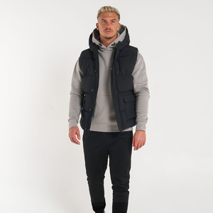 Gilet bouffant de rue pour hommes, support de gilet en tissu brillant, léger, matelassé, rembourré, personnalisé sans manches, vente en gros sur mesure - Product Image 6
