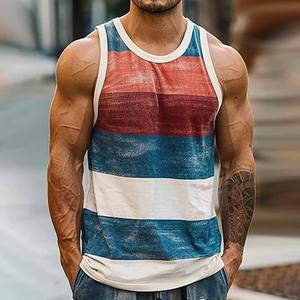100% algodón 240gsm Loose Fit camiseta sin mangas para hombres logotipo personalizado transpirable Tejido estilo Casual - Product Image 4