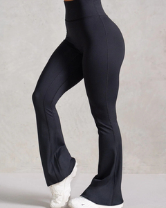 Leggings en tissu d'élastine sans couture pour femmes fond ouvert Style de fitness décontracté avec Logo taille motif solide été Style de fond ouvert - Product Image 2