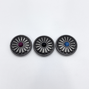 <span class=keywords><strong>Bottoni</strong></span> in lega turchese pressofusa con segno floreale in metallo per Conchos in stile Denim - Product Image 6