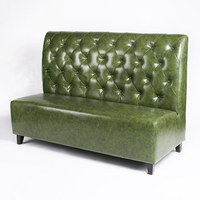 Banquette classique capitonnée en cuir PU noir, style banquette de salon commerciale, mobilier rembourré pour restaurant, bar, café