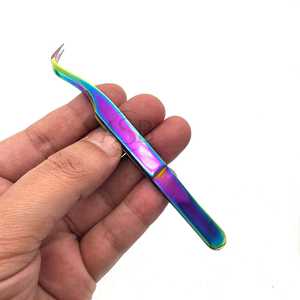 Pinces courbées en C pour extensions de cils, arc-en-ciel plasma, impression de logo personnalisée, acier inoxydable, service OEM - Product Image 6