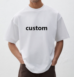 T-shirt formel pour homme avec impression de logo personnalisée, tendance, poids lourd, 180 grammes, 100% coton, couleur unie, design uni, tricoté - Product Image 2