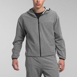 เสื้อฮู้ดผู้ชายกันลมมีซิปสไตล์ไฮสตรีทพร้อมโลโก้ปักตามสั่ง - Product Image 3