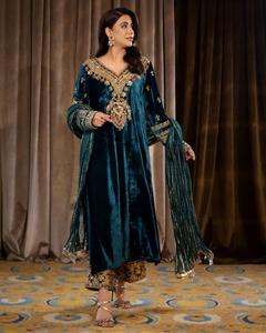 นำเสนอชุด KURTI-PLAZZO ใหม่คุณภาพดีเสื้อกำมะหยี่หนักมีลายปักสวยงาม & กำมะหยี่หนัก - Product Image 4