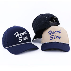 Gorra de béisbol, gorra de Golf, impermeable, 100% poliéster, cuerda de secado rápido, gorra de 5 paneles con cierre a presión, gorra cortada con láser, gorra de camionero de malla - Product Image 3