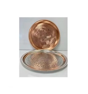 Bandeja Redonda de Cobre para Servir, Nuevo Diseño de Bandejas para Decoración de Centro de Mesa, Bandejas de Alta Demanda - Product Image 1