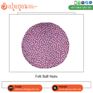 100% Wool <b>Felt</b> Ball Rug Eco-Friendly Handmade Wool Carpets for Floor Decoration Anti-Slip Mats & <b>Pads</b> for Sale - Product Image 3
