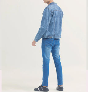 Chaqueta Vaquera de Mezclilla para Hombre, Estilo Urbano, Manga Larga, Color Claro, Chaqueta de Mezclilla Premium, Moda Casual, Venta al por Mayor, Ropa Urbana - Product Image 2